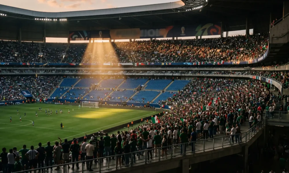 Empty seats at a 2026 World Cup match in Guadalajara