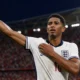 Jude Bellingham clutching left shoulder after England Norway World Cup goal