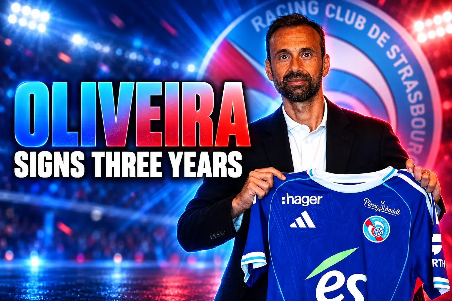 Hugo Oliveira Strasbourg manager three-year Ligue 1 deal
