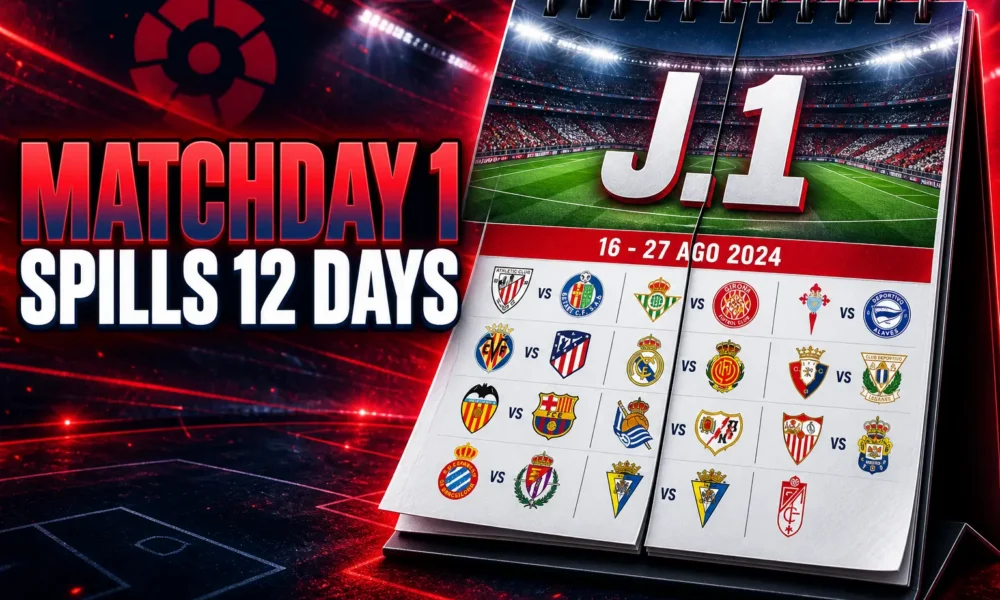 LaLiga 2026-27 calendar Matchday 1 12-day start