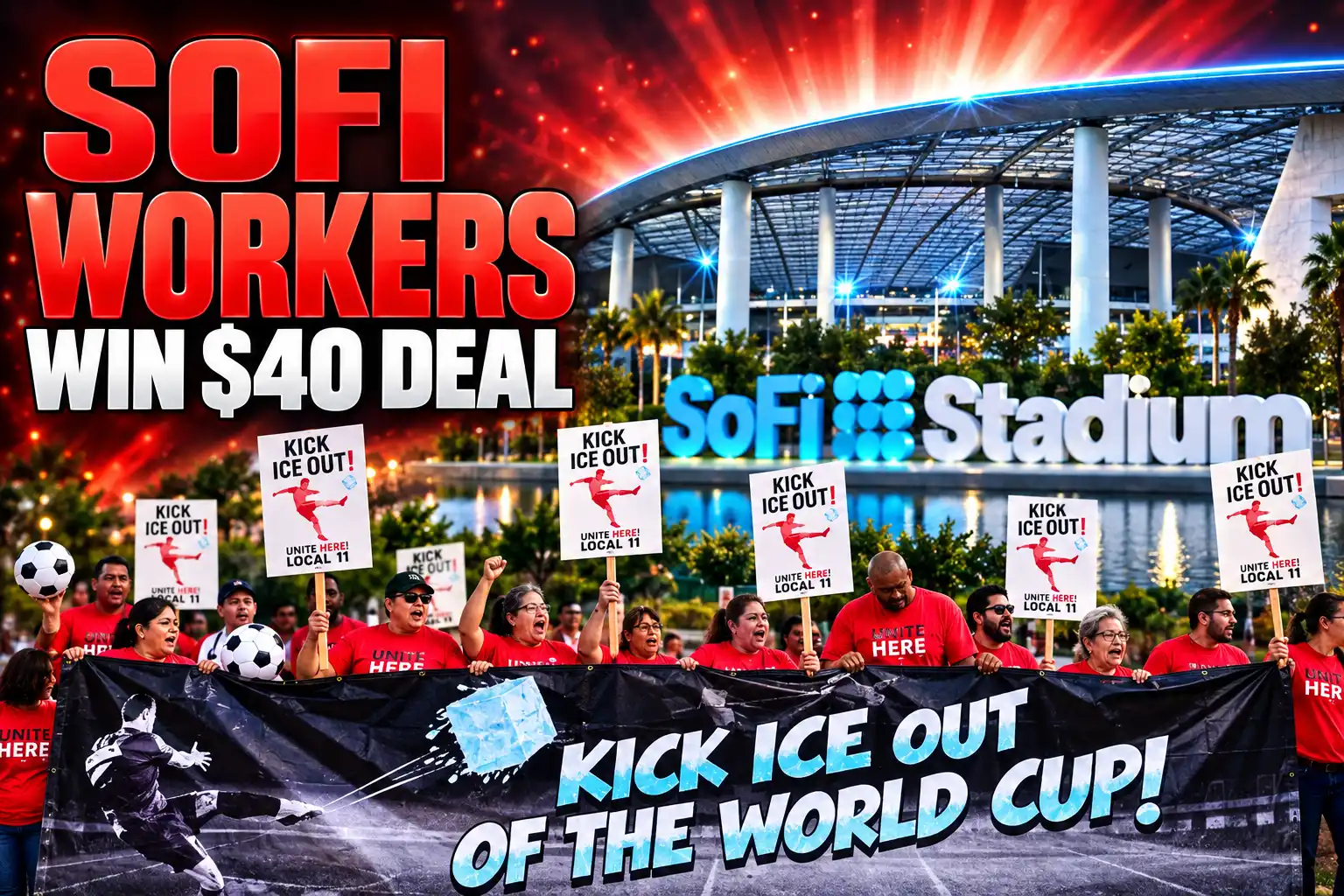 SoFi Stadium Unite Here workers World Cup contract