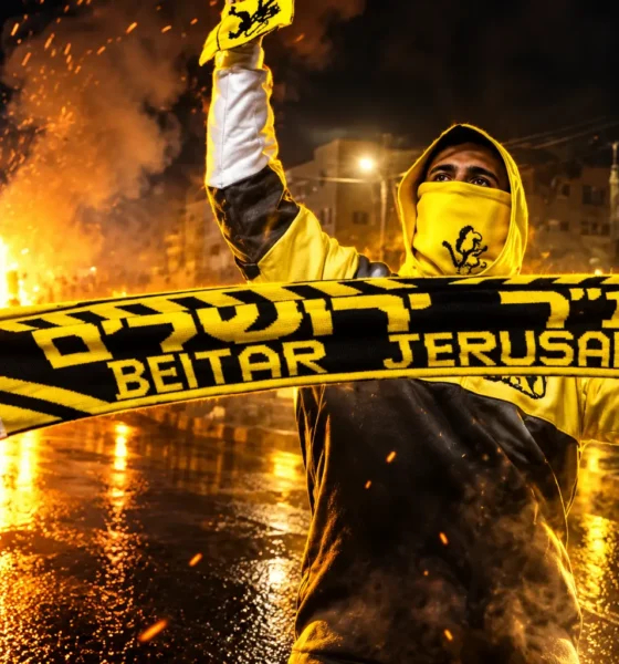 Beitar Jerusalem AEK Larnaca fans street fight