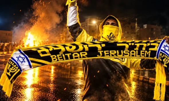 Beitar Jerusalem AEK Larnaca fans street fight