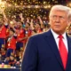 Trump stays onstage after Spain World Cup handoff